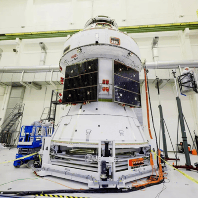 Orion spacecraft for Artemis II with solar panels